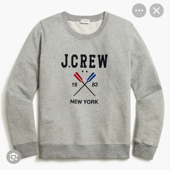 J. Crew Factory Tops - J. Crew Factory Heather Gray Oars New YorkLogo Sweatshirt